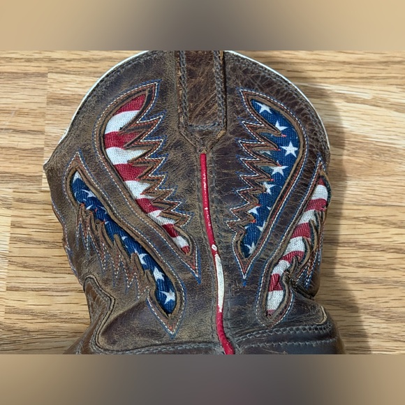 Ariat Kids American Flag Western Boots | Size 12 |Distressed Leather |Patriotic - Picture 6 of 10